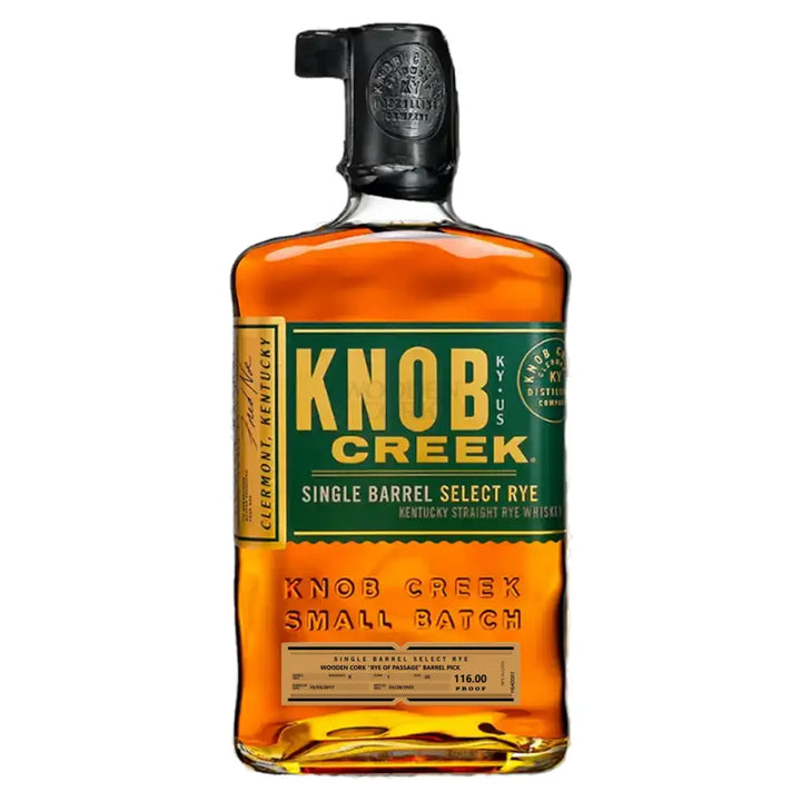 Knob Creek Wooden Cork ’Rye of Passage’ Barrel Pick 116 Proof Straight Rye Whiskey 750ml Rye